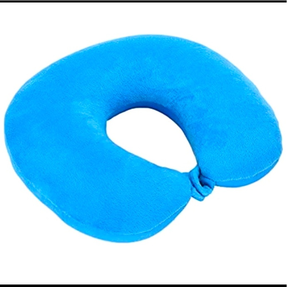 U Shaped Travel Neck Pillow Soft Cushion- Sky Blue